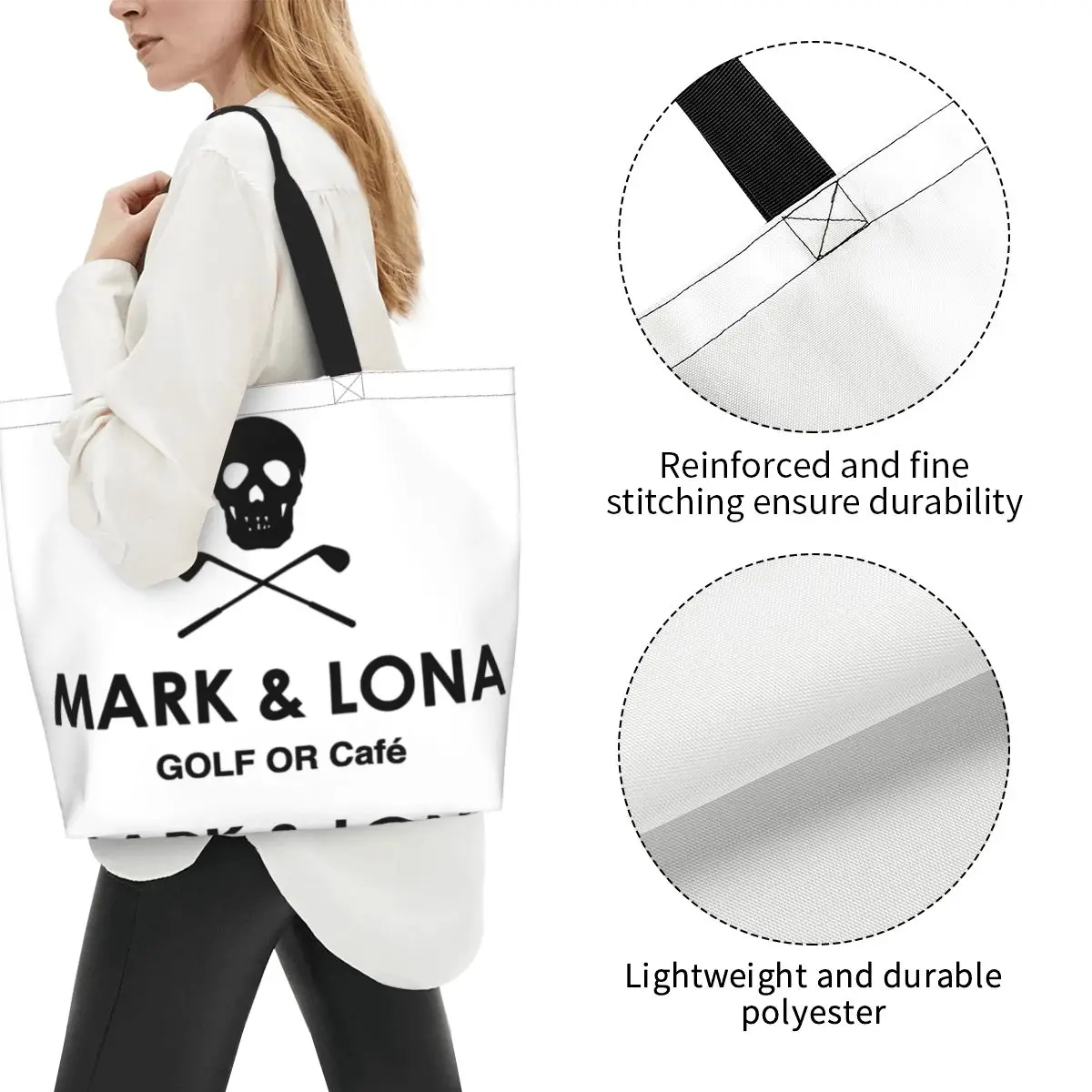 Trend Unisex Marks Lona Golf Accessories Grocery Bag Large Capacity Handbag