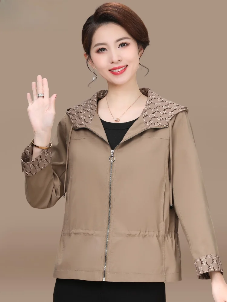 

Slim Mom Coat Spring Autumn New Sle Faionable Light Weight Women's Jaet for Middle-Aged And ly Korean Sle