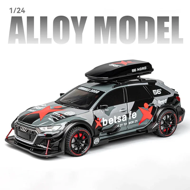 1:24 Audi RS6 DTM Modified Vehicle Alloy Die Cast Toy Car Model Sound and Light Children\'s Toy Collectibles Birthday gift