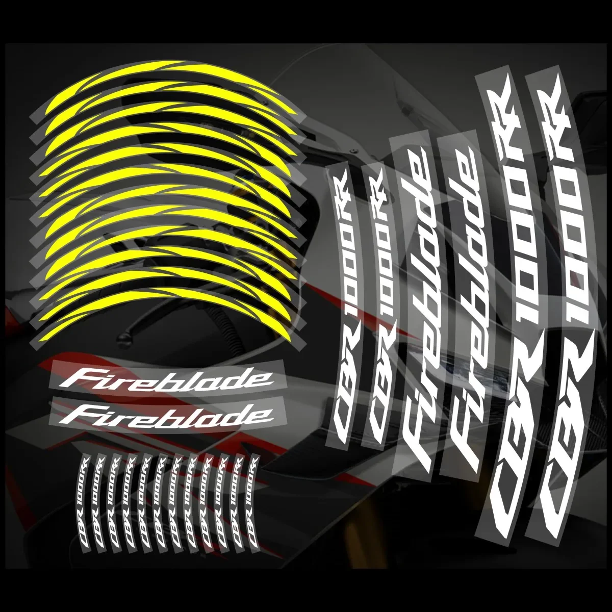 AnoleStix Reflective Motorcycle Wheel Sticker Hub Decal Rim Stripe Tape For Honda CBR 1000RR 2024 2023 2022 2021 2020 2019 2018