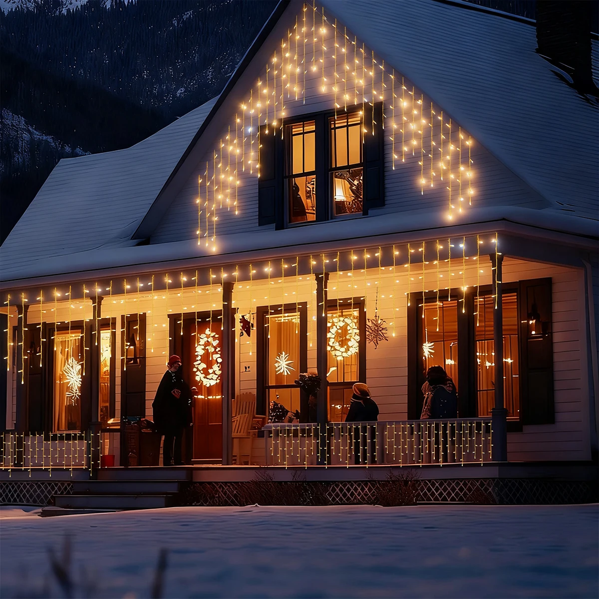 1 قطعة 96 LED USB بالطاقة في الهواء الطلق داخلي LED عيد الميلاد أضواء الزخرفية مقاوم للماء الجنية مصباح مناسبة لسقف الطنف حديقة ديكور #4