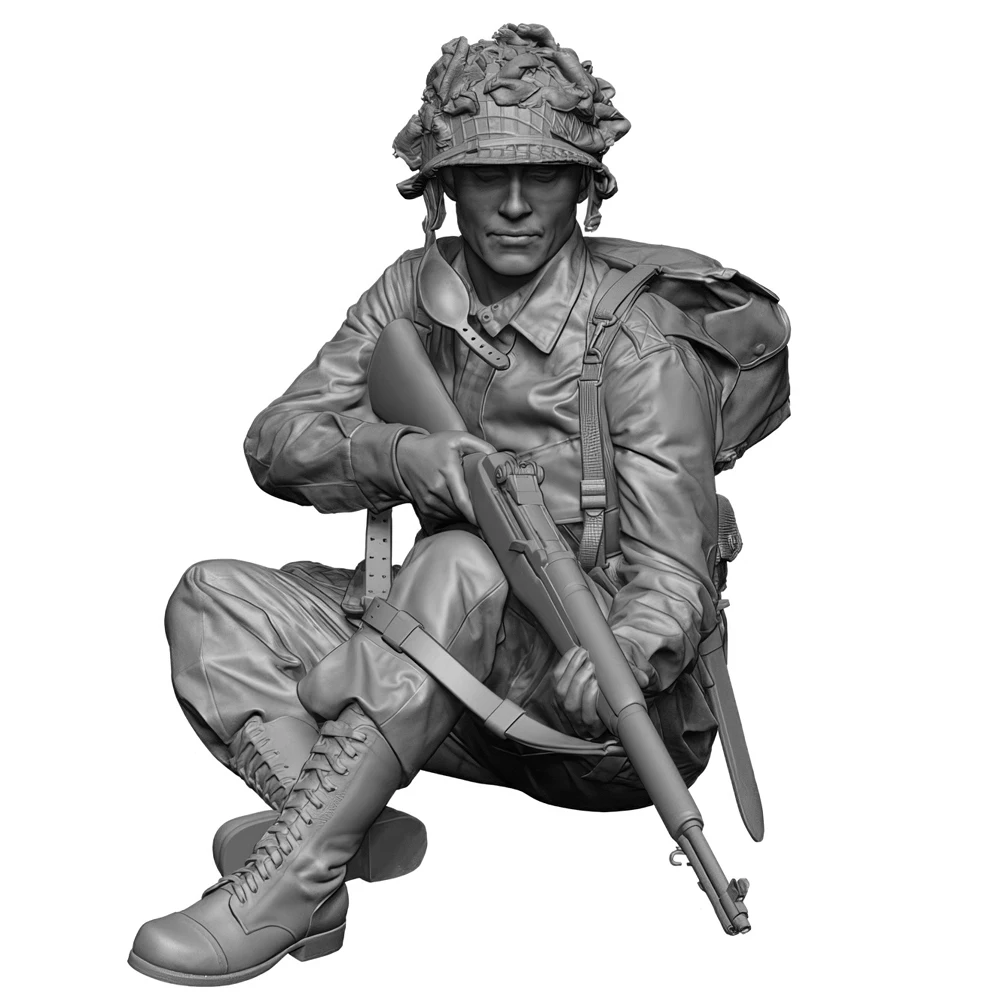 Figura de soldado en resina, soldado estadounidense de la Segunda Guerra Mundial 1/35, Para 6, GK, tema militar de la Segunda Guerra Mundial, kit sin montar y sin pintar