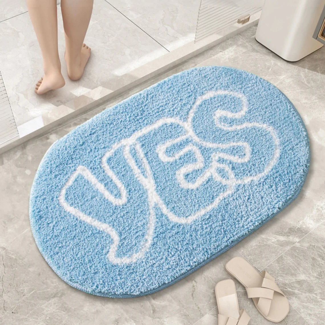 

YES Tufted Rug Home Bathroom Absorbent Rug Floor Mat