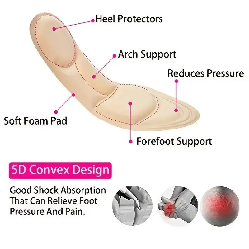 Solette sportive 5D per scarpe Donna Uomo Deodorante Cuscino traspirante Solette da corsa per la cura dei piedi Solette ortopediche in memory foam