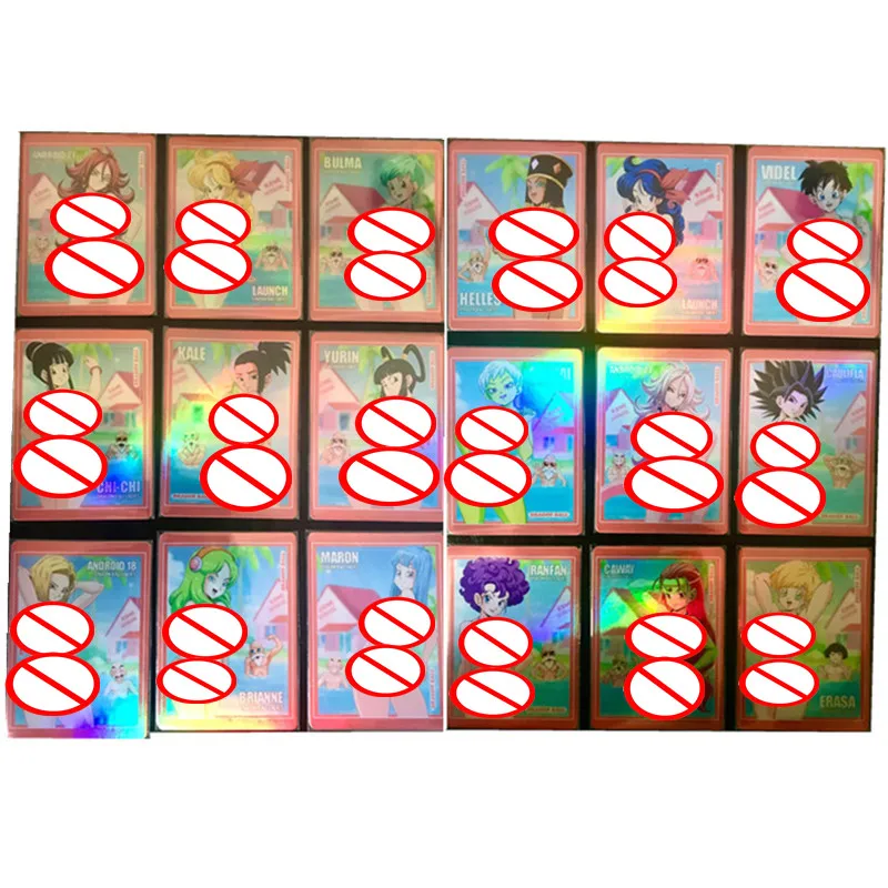 18pcs/set Sexy Card Anime Dragon Ball Bulma Kiki Android No. 18 ACG Nude Card Adult Goddess Toy Game Gift Comic Collection Card