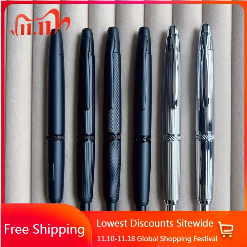 

Majohn A1 Press Black Fish Scale Fountain Pen EF/F 0.4/0.5mm Nib Beautiful Writing Ink Pen Business Office Silver Stationery