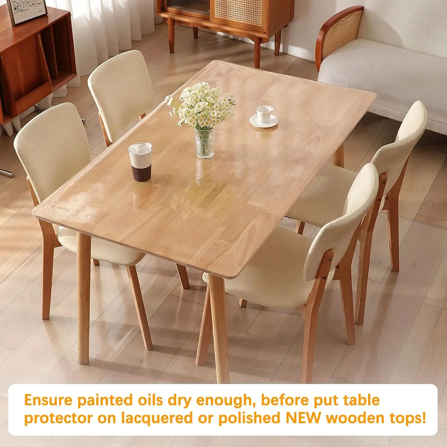 

45 "" Round Dia Clear Table Protector Tablecloth Cover Desk Top Pad Mat For Glass Furniture Kitchen Coffee Marble End Bed Sofa