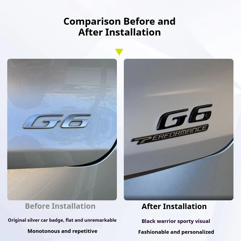 For Xpeng G6 Gloss Black Emblem Badge Front Rear Logo Blackout Modification Car Exterior Accessories