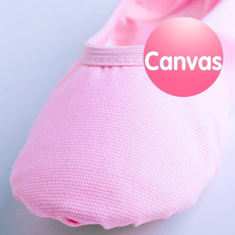 여성 및 소녀용 발레 슈즈, 아동용 캔버스 댄스 슬리퍼, 연습용 전문 소프트 솔 발레 플랫