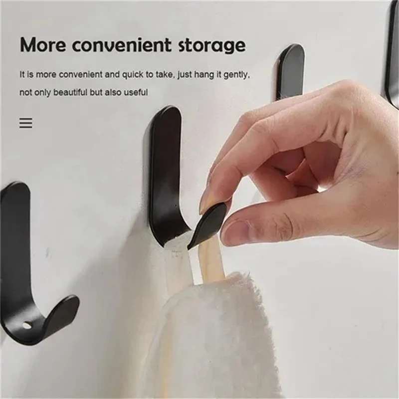 Multi-purpose Wall Organizer Hook Behind-door Key Cloth Hanger Hook Bathroom Robe Towel Holder Rack Kitchen Hardware Shelf Hook