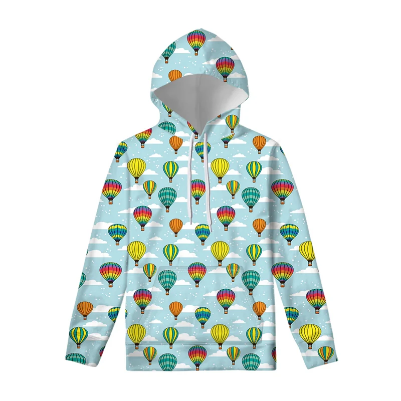 New Hot Air Balloon Hoodie 3D Sweatshirt Men/women Hooded Autumn Funny Coat Men Clothing Street Oversized Loose Jacket Hoodies