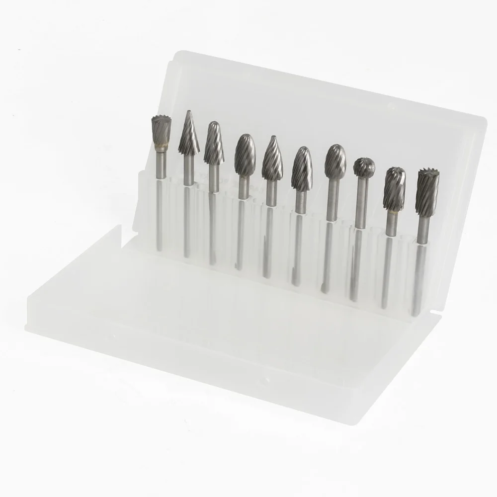 Imagem -06 - Shank Tungsten Carbide Fresa Rotary Arquivo Carving Ferramentas Burr Duplo Diamond Cut Elétrica Moagem in in 10 Pcs