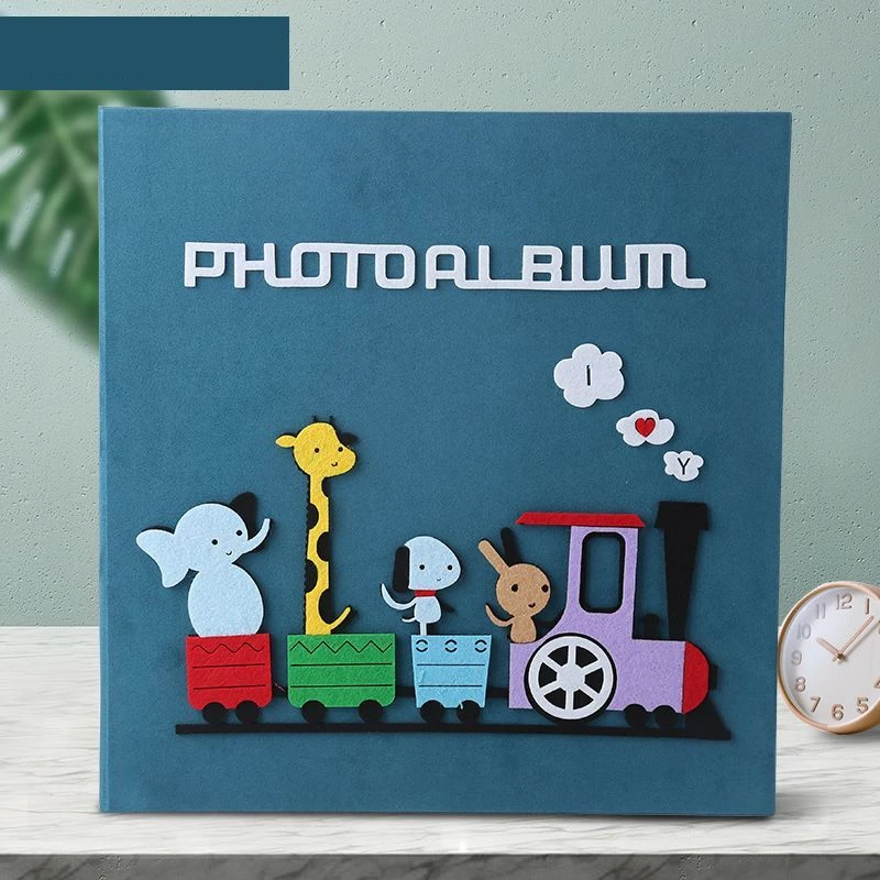 Cartoon Pattern 7 Inches 300 Sheets Children's Photo Album Large Capacity Baby Growth Record Book New Interstitial Suede Album