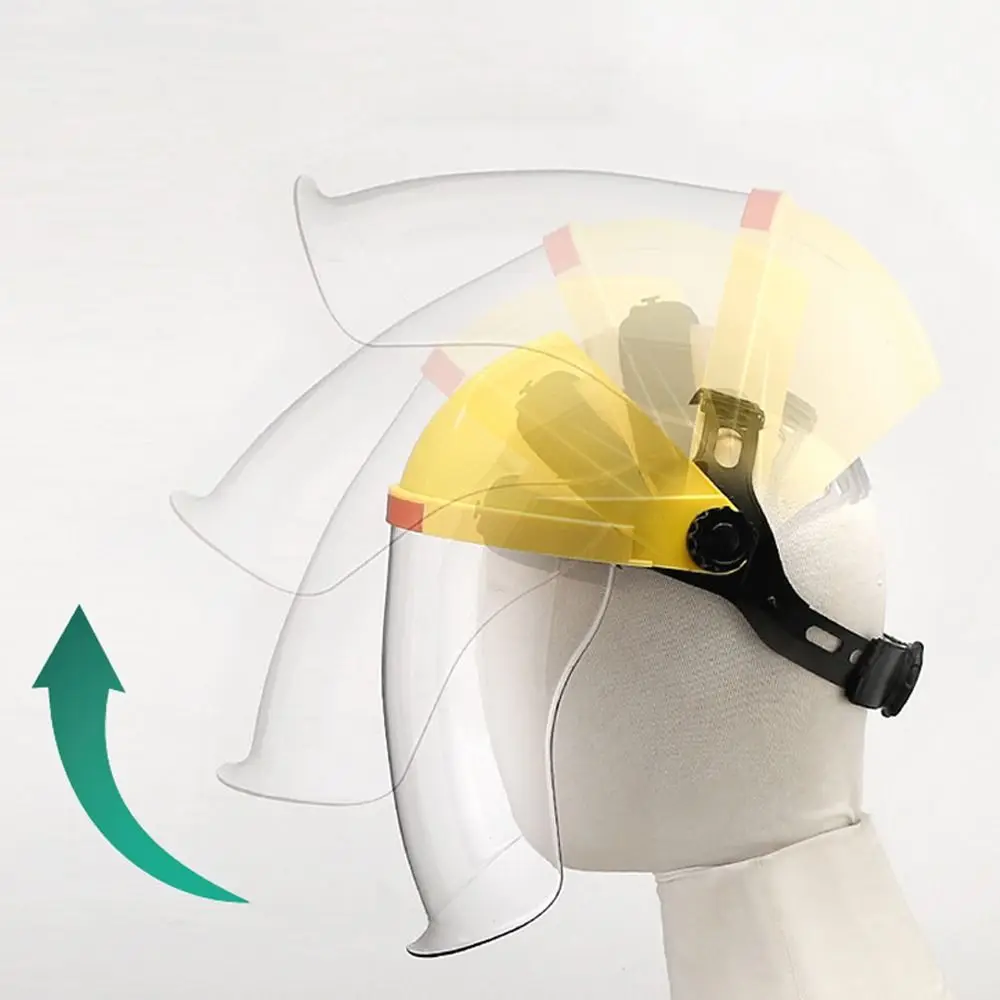 Maschera protettiva per saldatura in plastica per PC Visiera frontale trasparente con vibrazione Casco per saldatura Protezione completa Copertura protettiva anti-UV per il viso