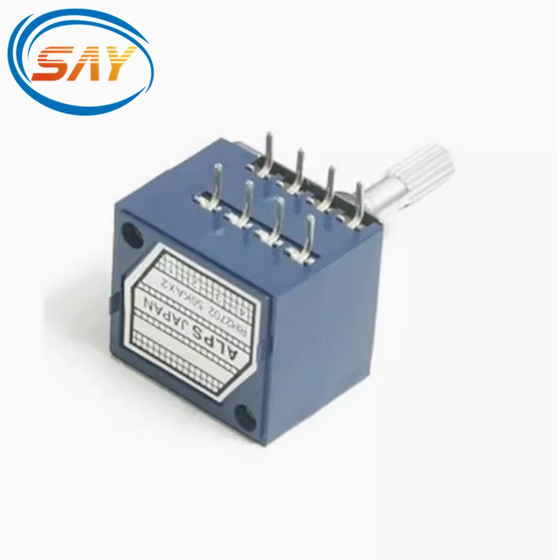 1PCS RH2702 Resistance stepping Dual-unit Potentiometer A50KX2 A100KX2 A250KX2 8pins ALPS RK27 Floral Axis 25mm