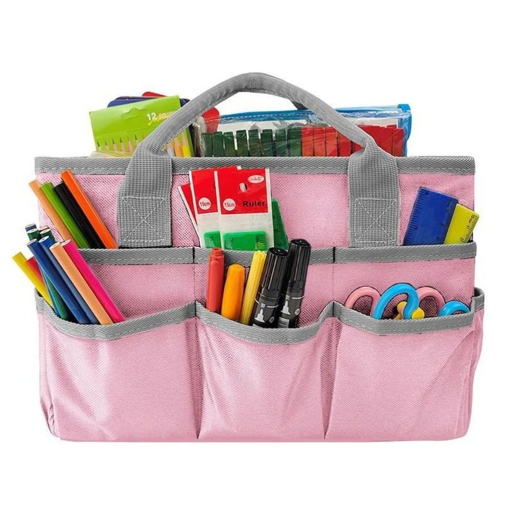5 Colors Multifunctional Partition Storage Bag Oxford Tote Pouch Teacher Portable Bag Durable Organizer