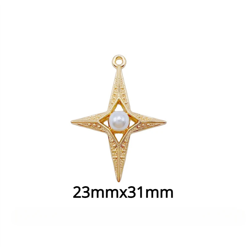 WZNB 10Pcs 23X31mm Star Charms for Jewelry Making Meteor Alloy Pendant Diy Earring Necklace Handmade Accessories Supplies