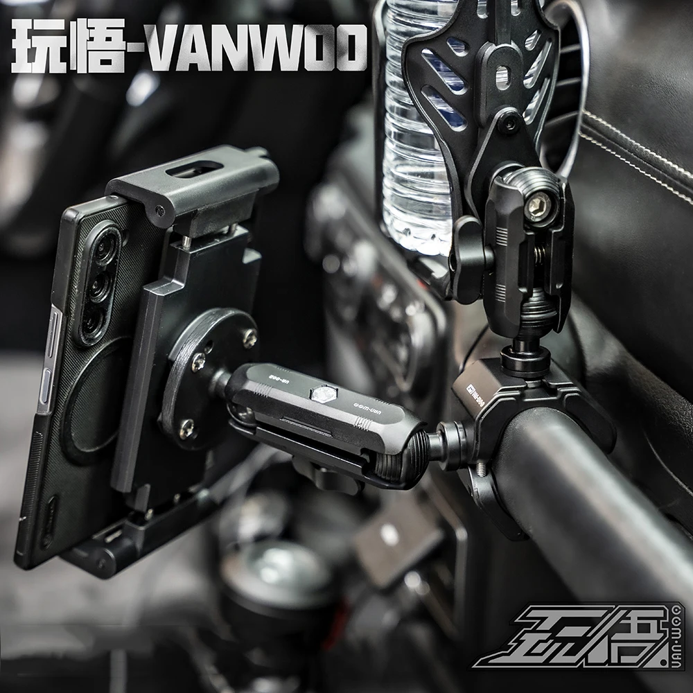 SXMA VAN003 Deputy Drive Bracket with Tablet Stands & Water Cup Holder for Jeep for Wrangler 2018-2023 Passenger Carrier Mount
