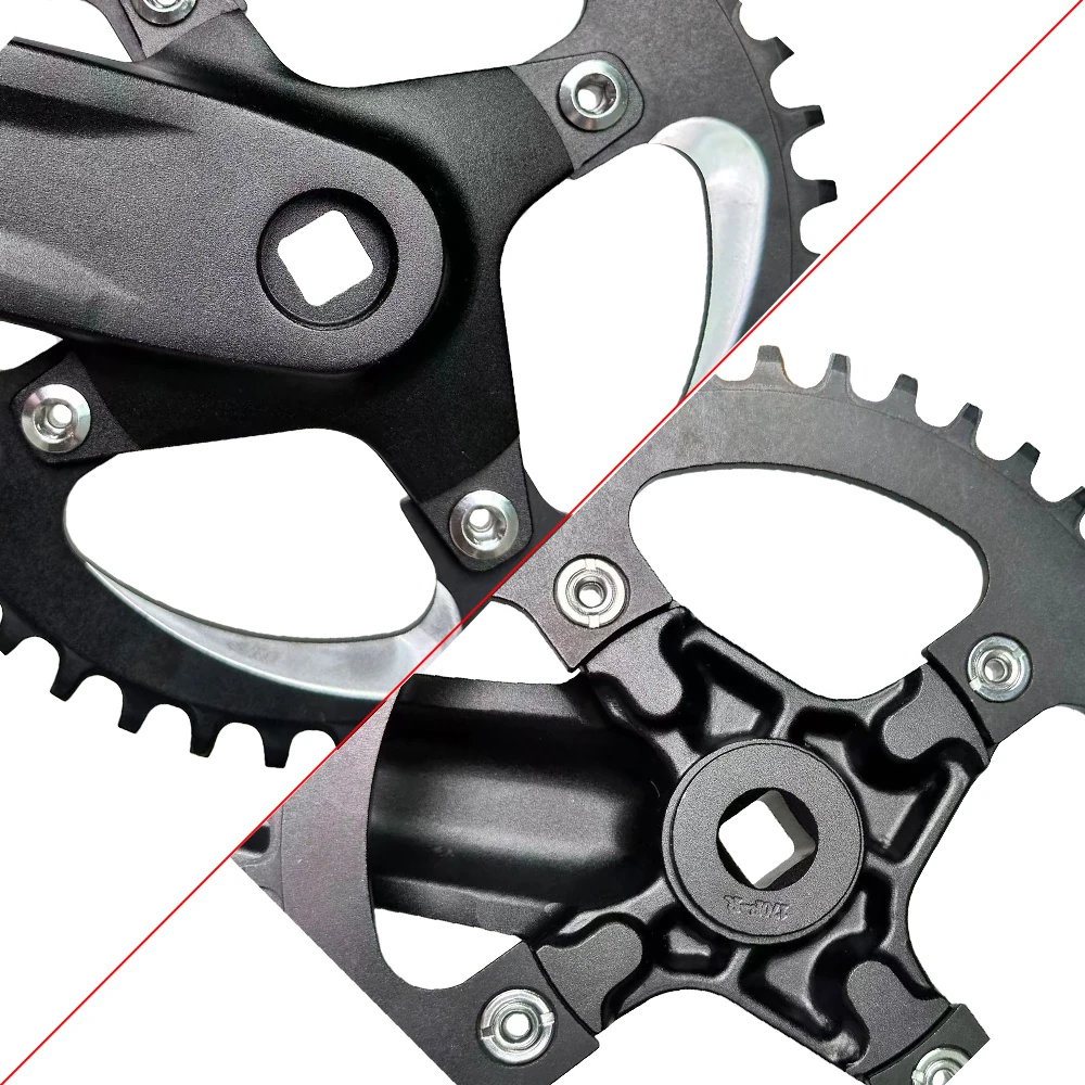 104 BCD MTB Kind Kinder Mountainbike Kurbelgarnitur Single Speed Kurbelgarnitur 127 140 152 160 165 175 mm Vierkantkegel 40/42T Kettenblatt – Detail 7