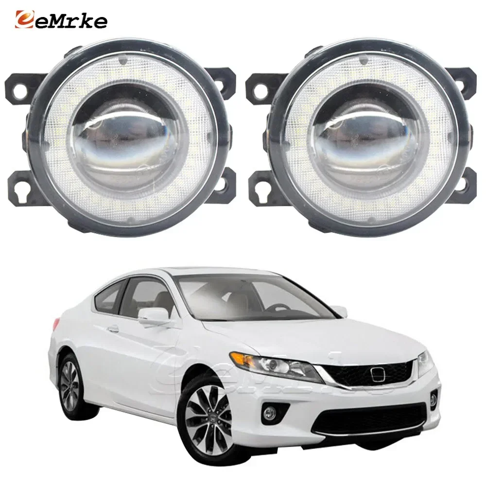 

LED Fog Lights Assembly + Lens + Angel Eye DRL Ring Car Daytime Runinng Light Lamp for Honda Accord Coupe 2013 2014 2015