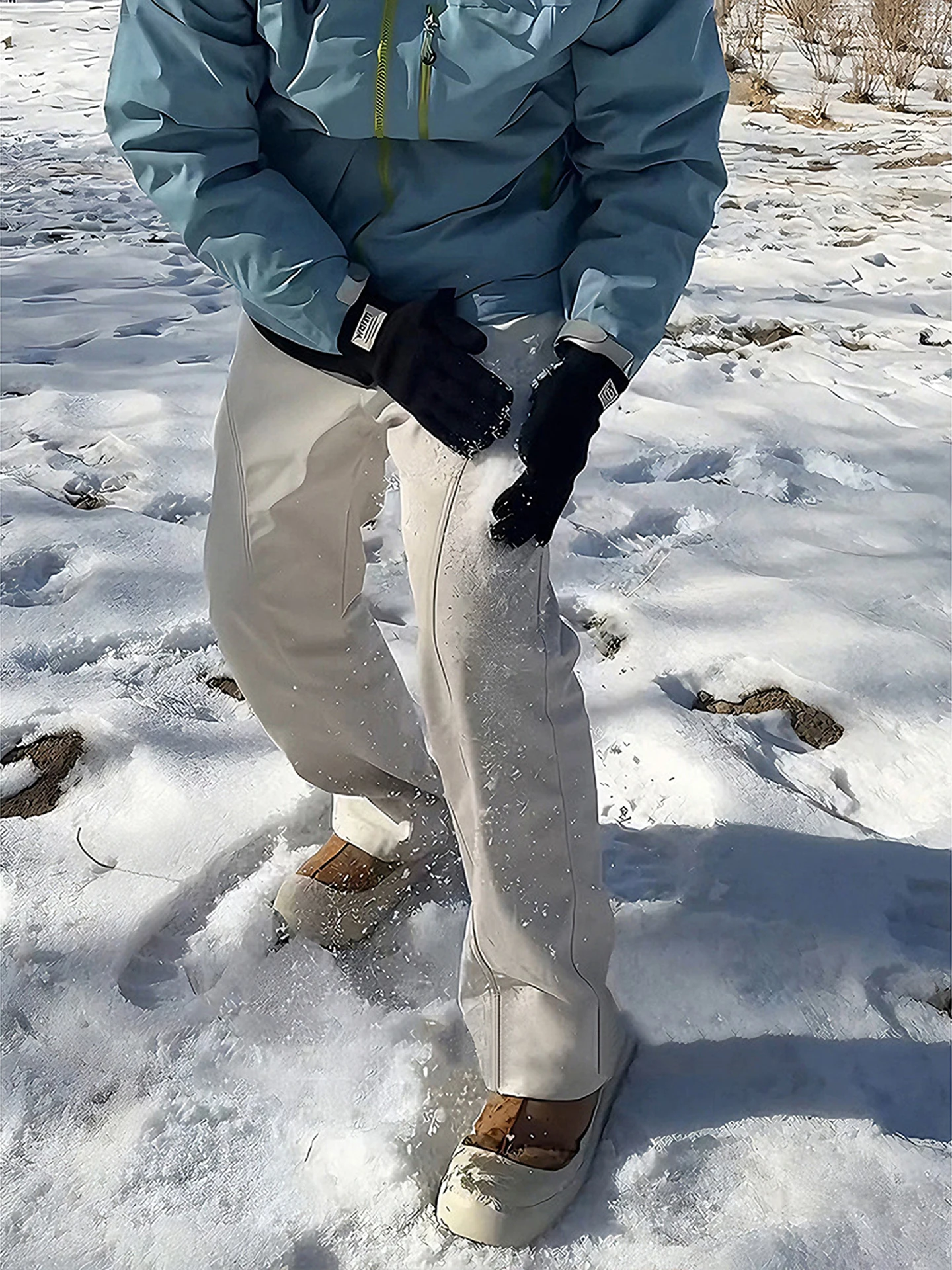 

Men's Winter Fce Lined Ski Pants Tee-Proof Soft ell Straight Leg Trousers Casual Faionable Warmth Design Sensation