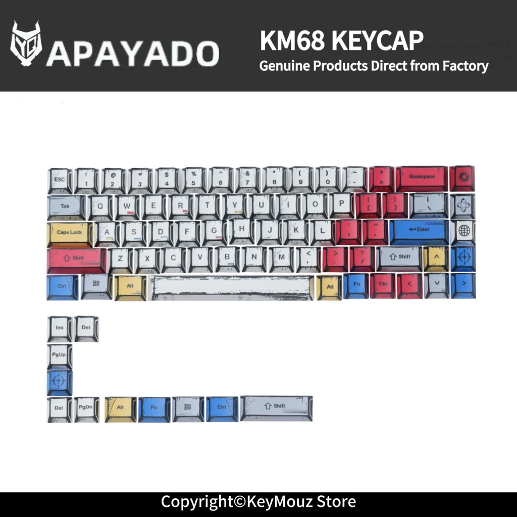 KM68 PBT Keycaps Set Compatible with 61 63 64 65 68 Layout Mechanical Magnetic Keyboard Blister Packaging