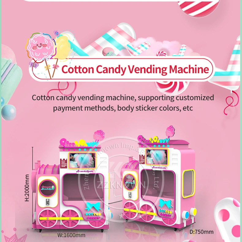 New Cotton Candy Vending Machine 24 Kinds Of Design Candy In The Machine Touch Screen