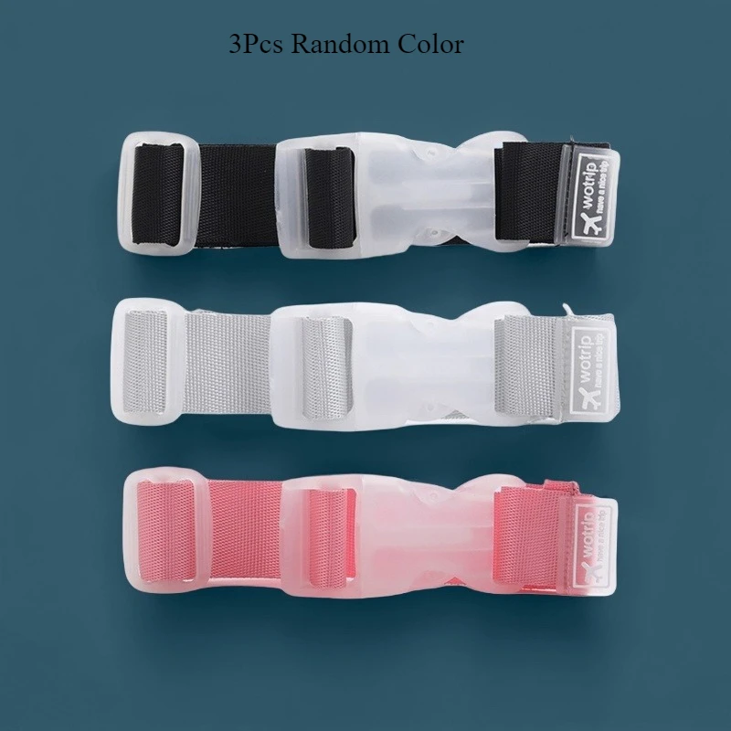 Multifunctional luggage belt with random color three-piece adjustable external buckle release hand, suitable for car outdoor travel travel storage essential accessories - Detail 1