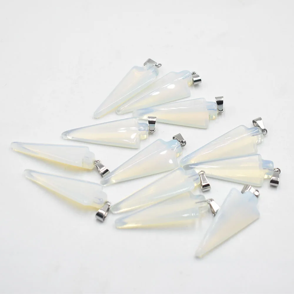 Wholesale 12pcs/lot good quality opal stone arrow shape charms pendants for necklace jewelry making free shipping