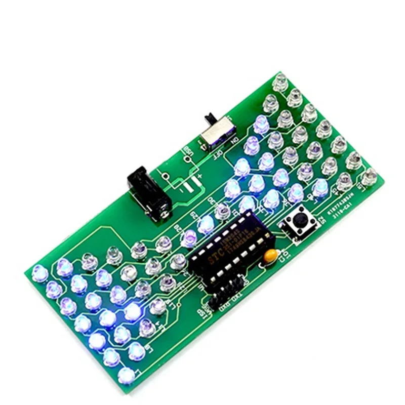 5V Electronic Hourglass DIY Kit Funny Electric Production Kits Precise With LED Lamps Double Layer PCB Board 84*40mm