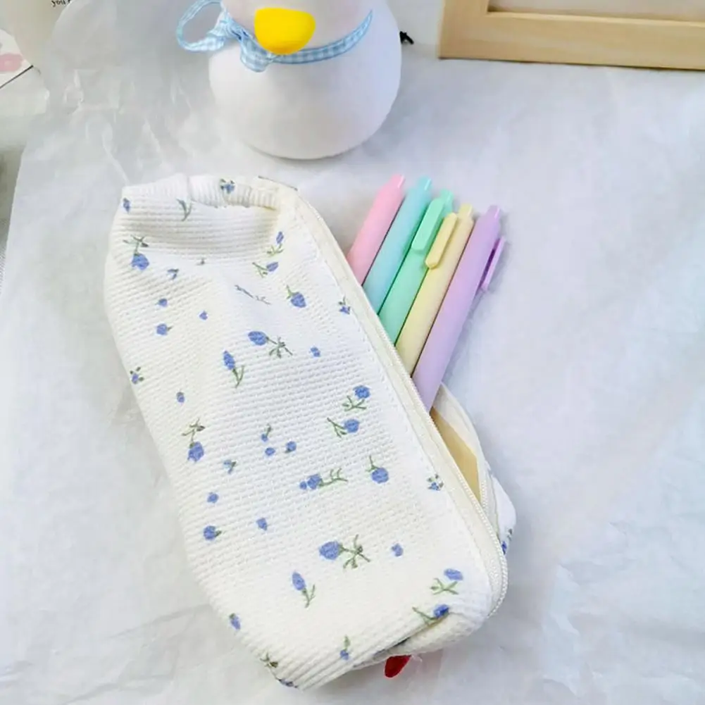 Pencil Pouch Floral Pencil Case Floral Print Pencil Case with Zipper Closure Capacity Stationery Organizer for Students Cute