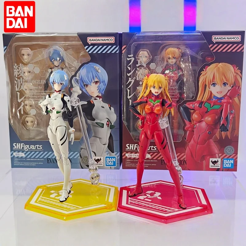 

Оригинальная коллекционная фигурка Bandai Anime Eva Neon Genesis Evangelion SHF: Аянами Рей и Шикинами Асука Лэнгли, модель-игрушка, подарок