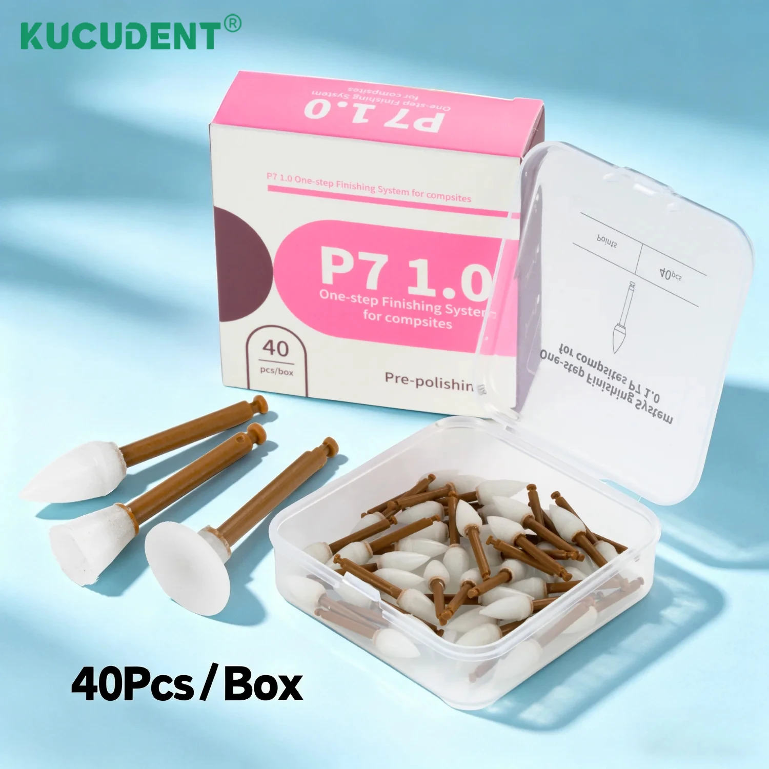 High Performance Dental Resin Polisher 40Pcs RA Shank Composite Finisher Anti Slip Secure Fixation for Dentist Office Use