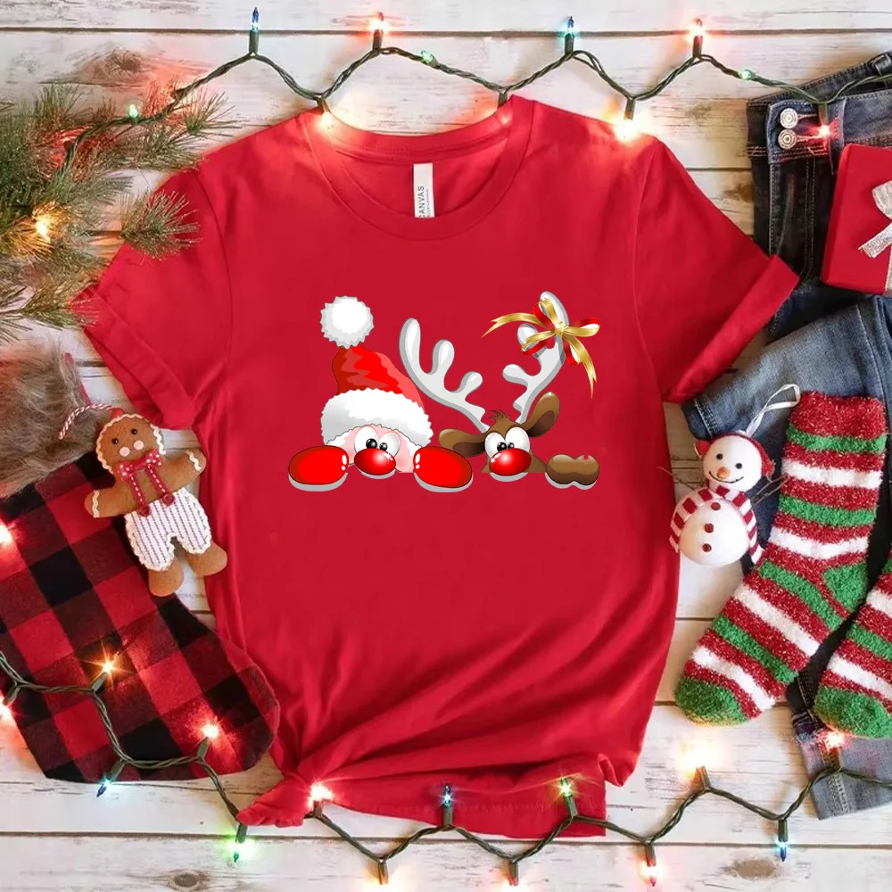 Women Christmas Santa Claus Printed T Shirt Christmas Gifts Cartoon Top Tshirt Harajuku Fashion New Year T-shirt