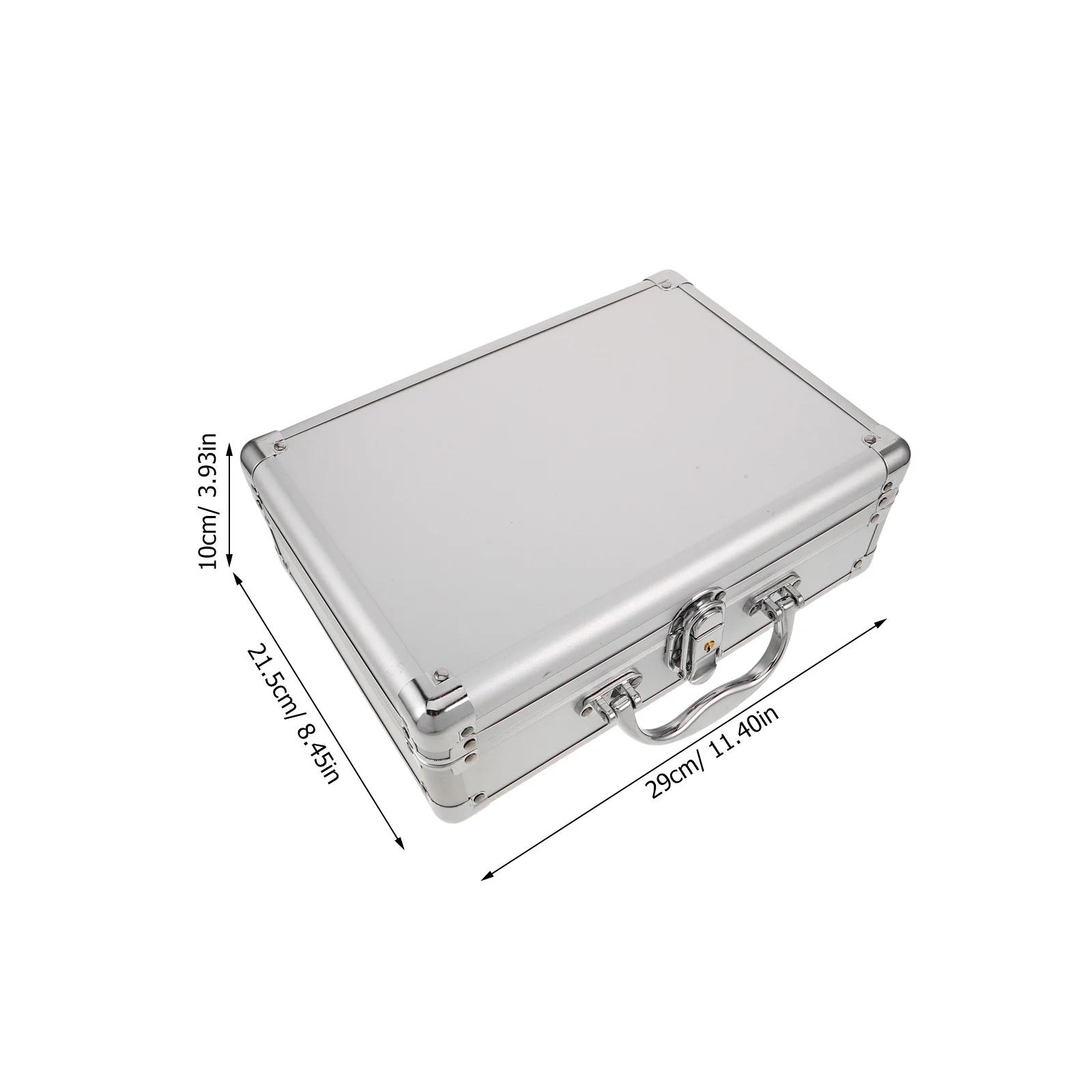 صندوق تخزين من سبائك الألومنيوم، حافظة صلبة محمولة قابلة للقفل لأدوات المستندات والميكروفونات ومعدات الكاميرات مع قفل المفتاح #4