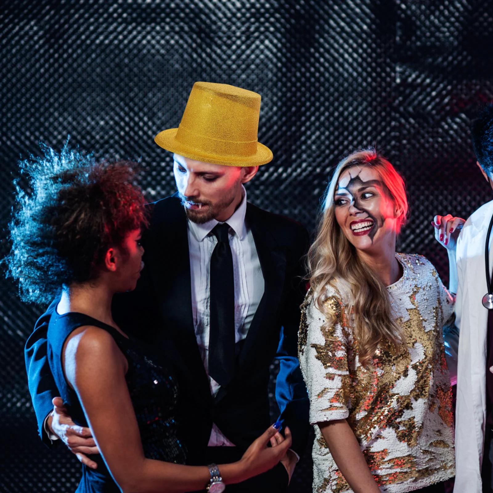 4 قطعة قبعات الترتر بريق الرائعة تألق حفلة الجاز قبعات عرض مسرحي الدعائم الديكور لأداء الرقص الترتر قبعة