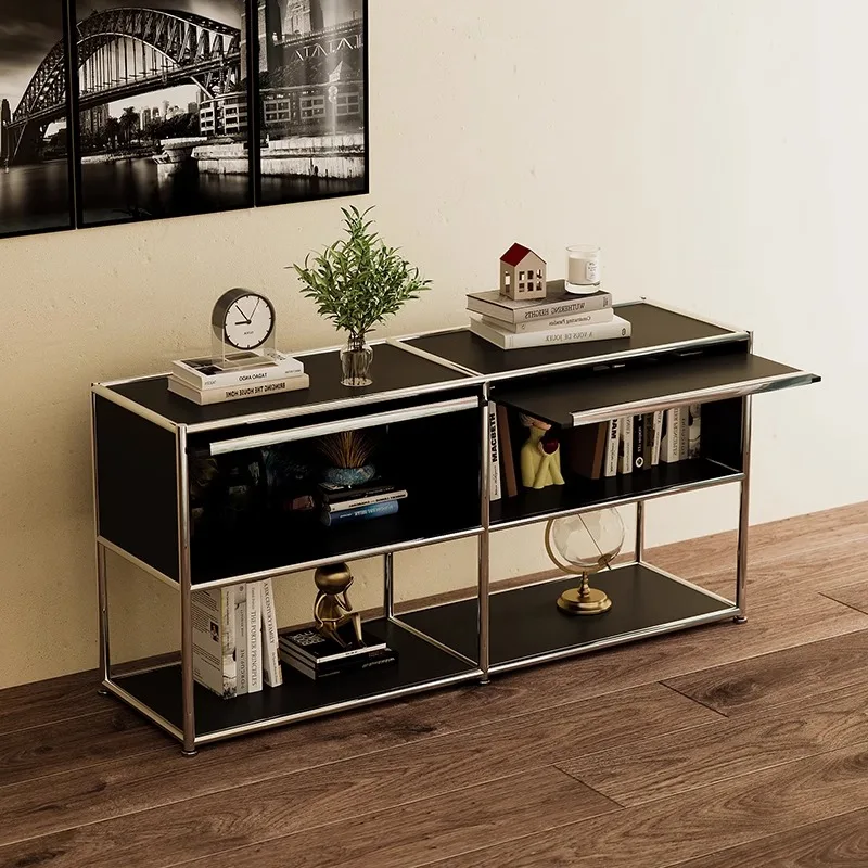 Stainless steel module combination USM household living room dining side cabinet chest cabinet storage cabinet medieval bedroom
