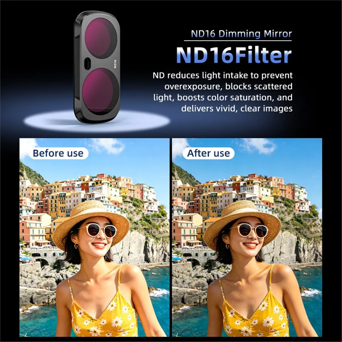 CPL+Diffusion1/4+ND16 Filter Magnetic Lens Filter for Luna Ultra Lens Filter Vlog Filter Neutral Density Filter