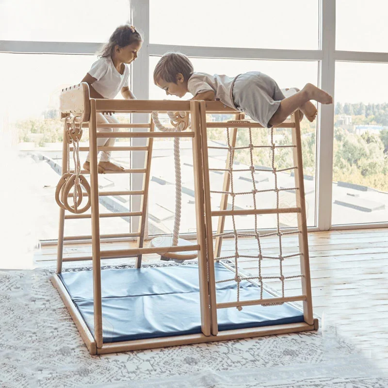 For TOP Climbing Frame For Children Foldable Wooden Climbing Ladders Toys Climb Game Indoor Arch And Ramp Frame