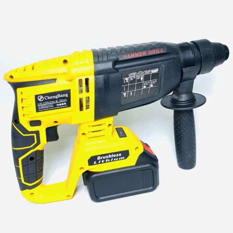 2026 Set of 4pcs Combination Power Tools Brushless Angle Grinder Electric Hammer Lithium Screwdriver Cordless Drill Kit Yellow
