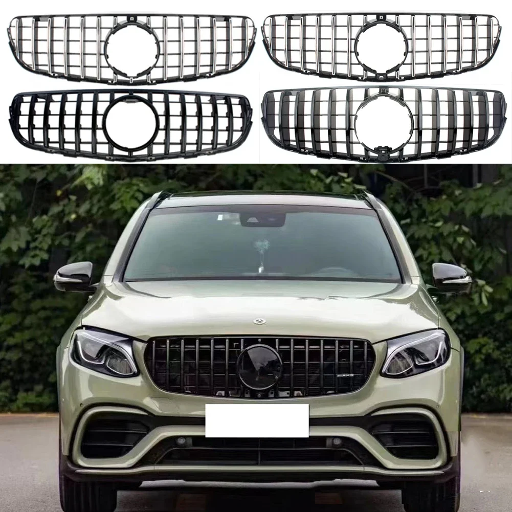 Front Bumper Racing Grill Billet Grille Cover For Mercedes-Benz W253 X253 GLC 220 GLC250 GLC300  2015-2019 GT