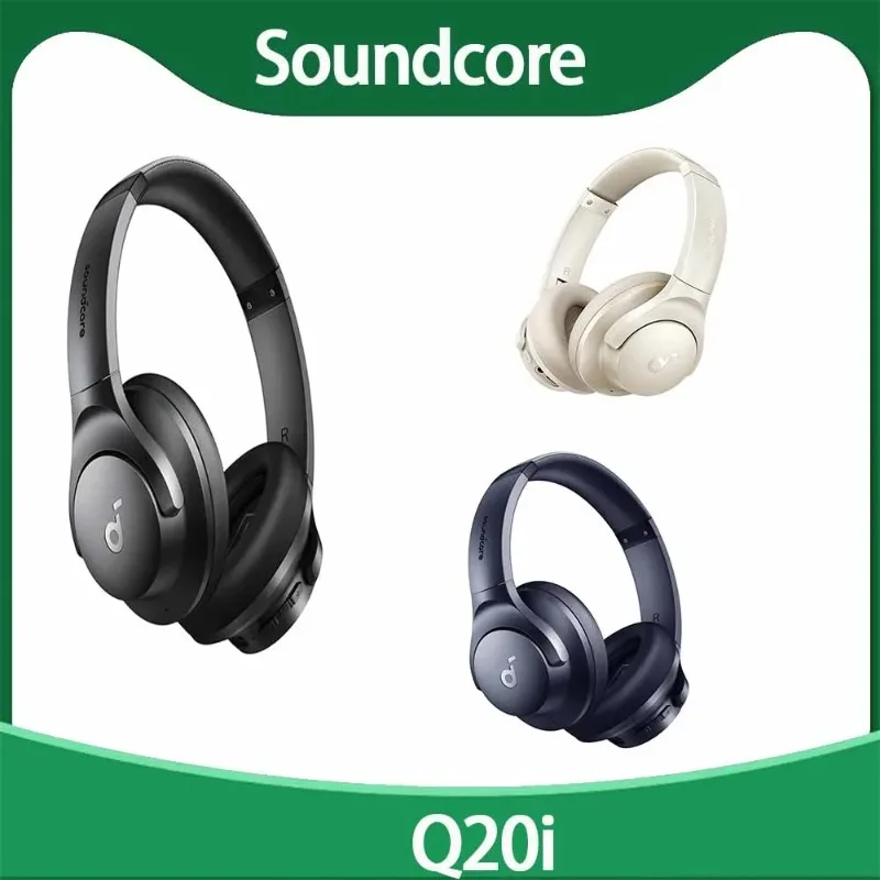 

Наушники Soundcore Q20i с активным шумоподавлением и функциями для игр, Bluetooth, с креплением на голову, ANKER