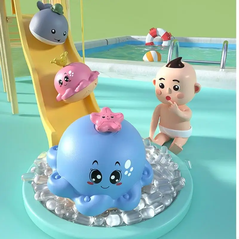 لعبة حمام الطفل مزودة بمستشعر الحوت التلقائي للعب المياه التفاعلية، مادة ABS آمنة، ألوان عشوائية F19F