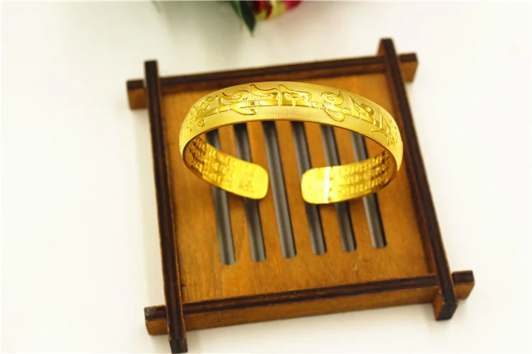 Fashion for long time does not fade side words true words heart sutra opening bracelet improvement gold bracelet wedding Jewelry