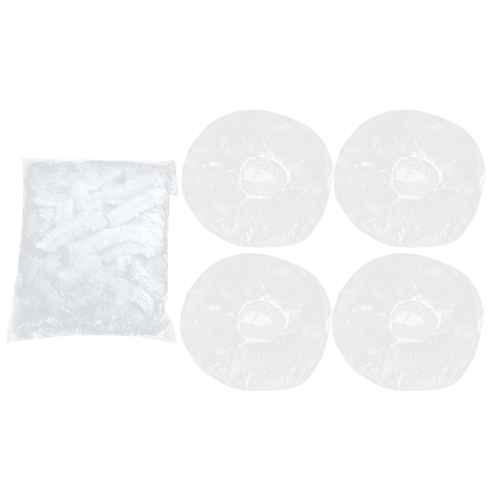 

400Pcs Disposable Shower Caps Pe Waterproof Bathing Caps Elastic One Size Fits Most Lightweight for Travel Shower Spa Cooking