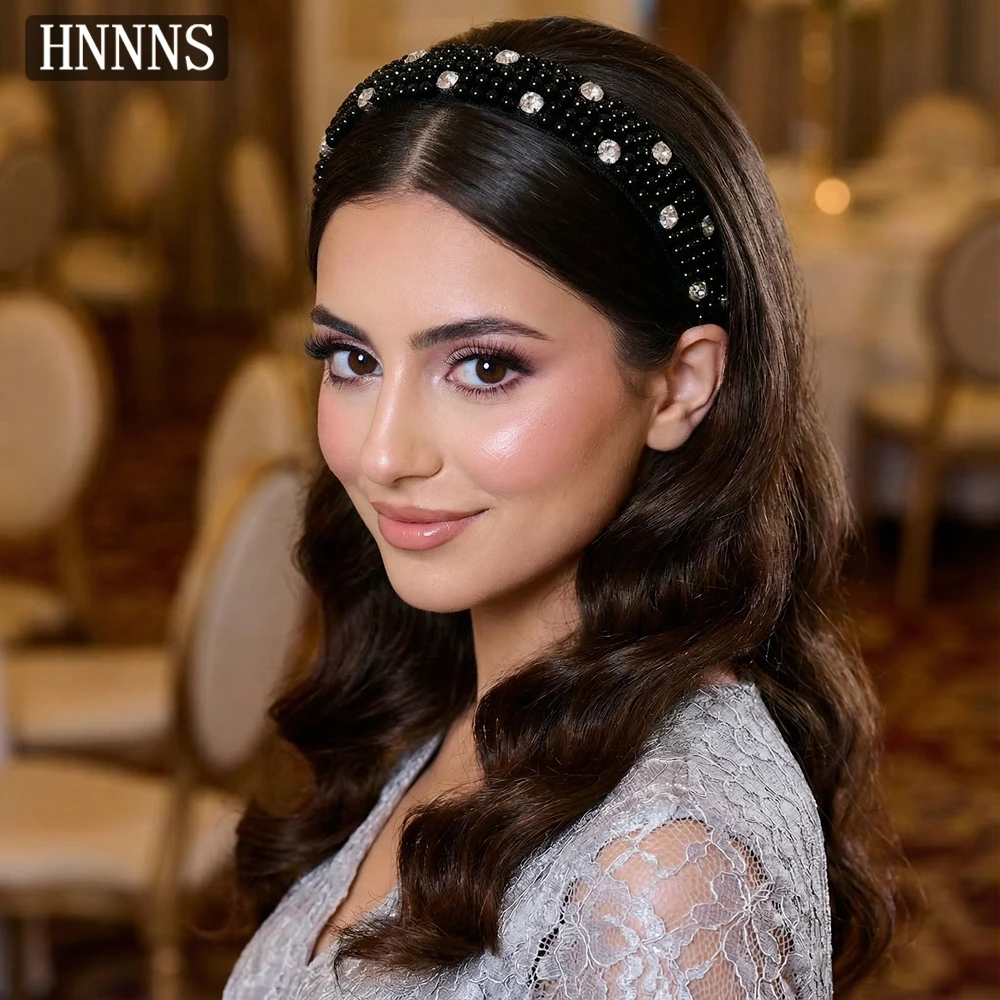 

TOPQUEEN Women Fashion Pearls Crystal Head Hoop Elegant Bridal Weddings Accessories Daily Wear Wide-Brimmed Headpiece YXA421