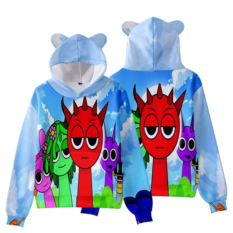 Sprunki Hooded Sweater Horror Sprunki  Hooded Sweater For Children Winter Clothing Fashion Hooded Wenda Oren Incredibox  Hooded