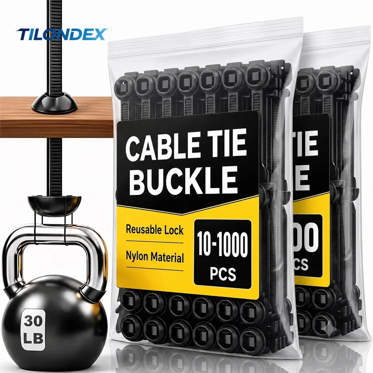 TILONDEX 10-300pcs Universal Nylon Cable Tie Buckle Heavy Duty Zip Ties with Pin Button Car Daily Repair Fastening Strap