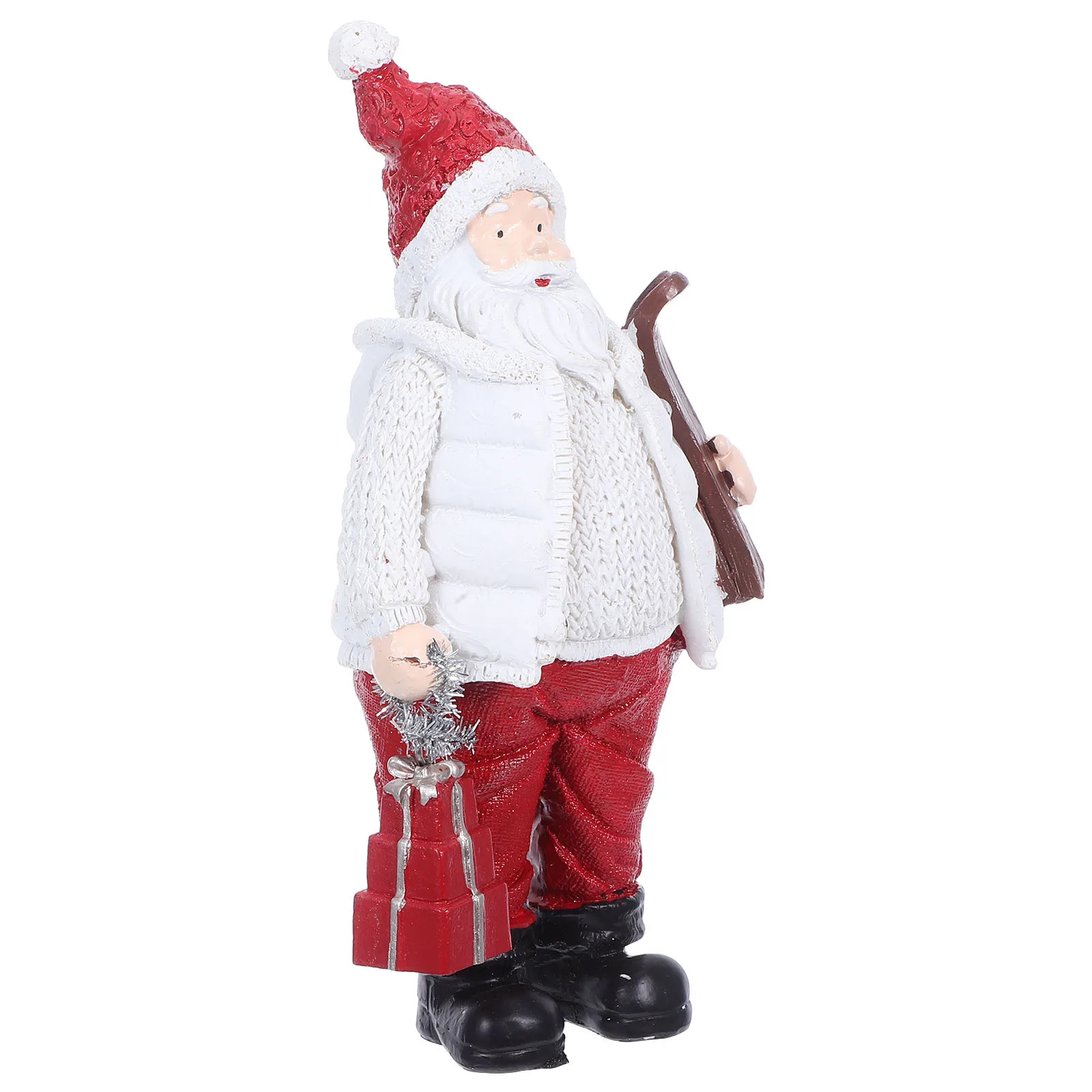 

Resin Santa Claus Statue - Festive Christmas Character with Detailed Craftsmanship for Indoor Home Decor Holiday Party Table