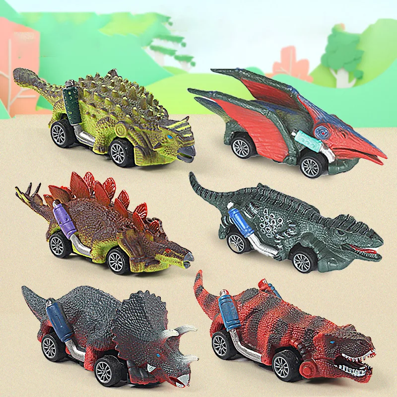 

1Pcs Dino Four-wheeled Dinosaur Model Car Fun Pull Back Dinosaur Cars Toys Dinosaur Roadster Party Favors Games Kids Toy Gift